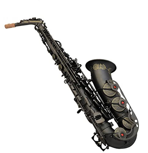 HMHM Alto E Flaches Saxophon Matt Schwarz Nickel Beinig Big Guard Saxophon Anfänger Professionelle Leistung Brass Saxophon
