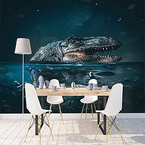 FVGKYS Wandbilder Schlafzimmer Erwachsene Kinder Tapete Plakate 3D Meerestier Krokodil Selbstklebend Wandgemälde Wandtattoo Kunst Dekoration Für Wohnzimmer Küche Wanddekoration 350x256cm