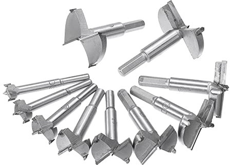 Surface Milling Cutter 10 Pieces of Wood Drill Bit Hole Saw Cutting Machine Woodworking Tool Set 15-60 Mm Drill Bit Wood Flat Drill Bit