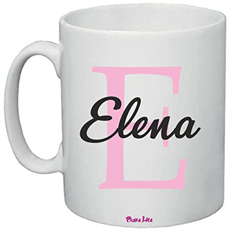 Regali Pazza idea Tazza Mug Personalizzabile Elena - 300ml - Ceramica di Alta Qualità - Elegante e Romantico - Regalo per Coppie - Collezione Innamorati