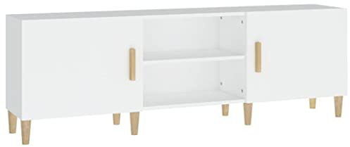 vidaXL TV Schrank Lowboard TV Möbel Tisch Board Sideboard Fernsehtisch Fernsehschrank HiFi-Schrank Wohnzimmer Weiß 150x30x50cm Holzwerkstoff