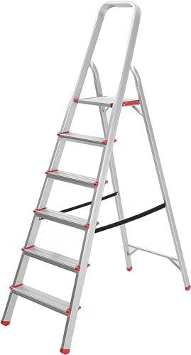 Scala Scaletta uso Domestico in Alluminio portata 150 kg (6 GRADINI)