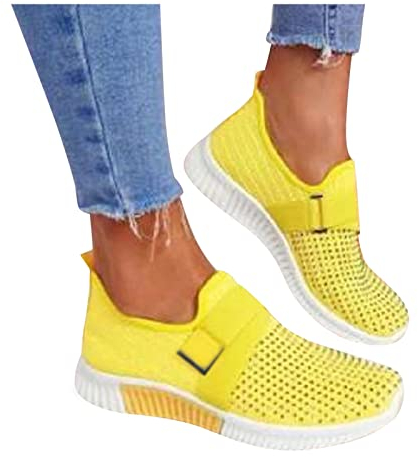 Sneaker Damen Weiss Bequem Breite Schuhe Turnschuhe Sportschuhe Leichtgewichts Atmungsaktiv Frauen Shoes Walkingschuhe Höhe Erhöhen Mesh Socks Plateau Für Walking Sport Trekking