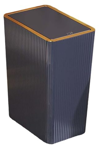 Gralara Papelera Tipo Prensa, Bote de Basura Estrecho, Bote de Basura para baño con Tapas, Cubo de Basura nórdico para solárium, 15L Azul
