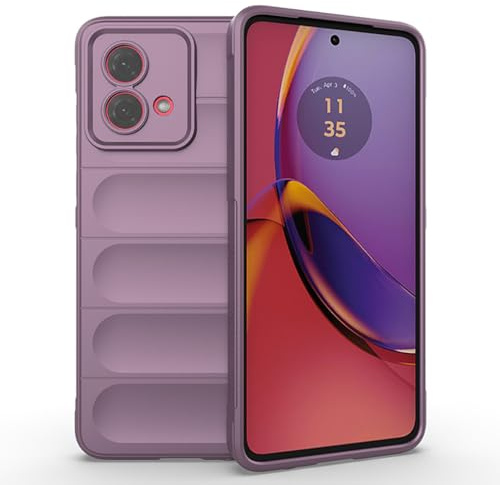 SEAHAI Funda para Motorola Moto G84 5G Estuche, [Diseño de Bolsa de Aire Anticaída] Robusto Carcasa de Suave Silicona Ligera PC + TPU Bumper Anti-caída Rubber Caso - Púrpura Claro