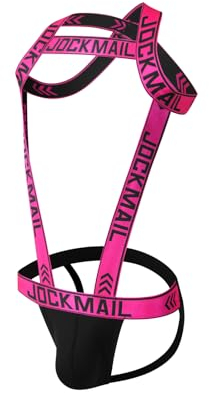 JOCKMAIL Mens Harness with Jockstrap Fitness Shoulder Strap Sport One-piecs Mens Harness with Jock Strap Bodysuit