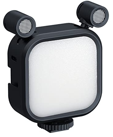 Lckiioy 2500K-9000K - Micrófono LED con luz LED para cámara réflex V03-Black