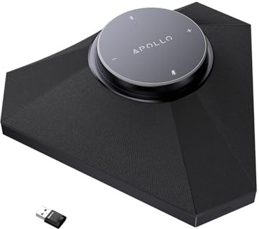Conference Speaker and Microphone for Large Meeting Rooms, Daisy Chain Mics(Not included) for Up to 20 People, 360° Voice Pickup, AI Noise Reduction, 10W Speakerphone, USB/Bluetooth, Works with Zoom