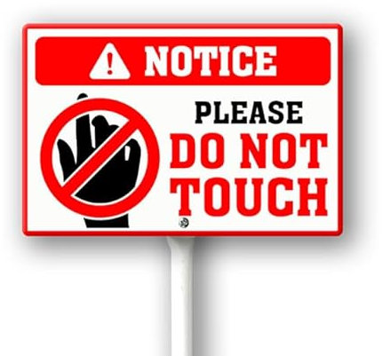 Geroclonup Hinweisschild Do Not Touch mit Pfahl, 30,5 x 20,3 cm, robustes Aluminiumschild für den Außenbereich, wasserdichtes Schild, Outdoor-Dekoration für Rasen, Hof, Garten