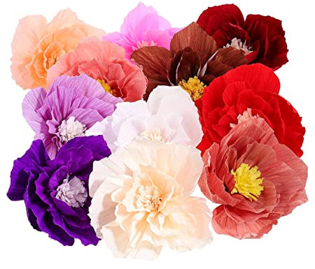 MERRYHAPY 11stücke Papierblumen Dekoration Wanddekoration Aus Seidenpapier Für Innenraum Gemischte Farben Party Und Heimdeko -teilig