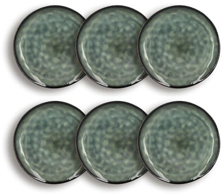 OGO LIVING - Lot6 assiettes à dessert grenada 20.5cm en grès vert foncé - 2614491