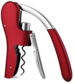 HAODUOO Dosenöffner, Dosenöffner, Edelstahl, Korkenzieher, Bier for Flaschen, Dosenentferner, Schneider, Twist-Off-Glasöffner, Stange(Red)