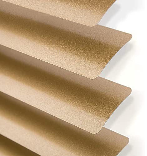 Aluminium Jalousie, Aluminium-Gold-Jalousien für das Home-Office, interne Aluminium-Jalousien, Sonnenschutz, Licht- und Blendschutz, Verdunkelungsvorhang mit 25 mm Metalllamellen, mit Befestigungen,