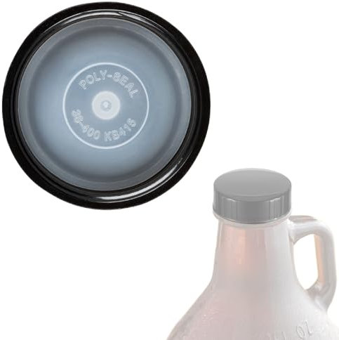 Growler Cap w/Polyseal Phenolic Cone Insert, for 1-Gallon & 1/2-Gal Glass Jugs - 38mm (1.5) Dia - Beer/Kombucha/Homebrew Bottle (1 Plastic Lid)
