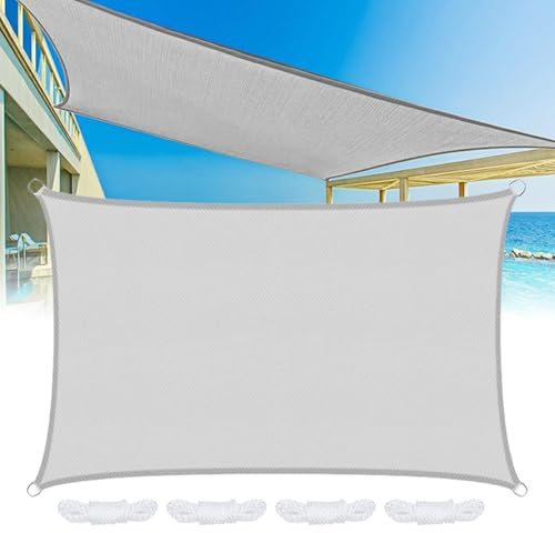 Toldo impermeable 3 x 4 m, rectangular, protección solar, 3 x 4 m, resistente al agua, sombreado solar para el jardín, para exteriores, jardín, camping, terraza, gris