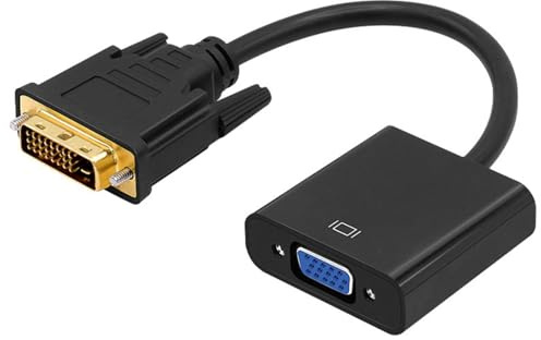 Illkjasfc Cavo Convertitore da 24 + 1 Pin A VGA Adattatore 24 + 1 Pin con Chip per Collegamento Laptop E PC Ai Display Collegamento DVI