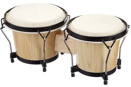 Kids Bongos Schlagzeug - Anfänger Holzbongos, Hand Percussion Drum Set | Professionelle hölzerne Handtrommel, massives Holz 6 und 7 Zoll Bongo -Trommeln für Musikausbildung, Frühes Lernen, Rhythmuspra