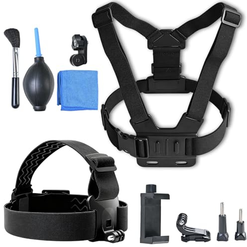 Rieoany Set of 10 Chest Mount, Chest Phone Mount, Phone Head Mount Compatible for Smartphones and Action Cameras