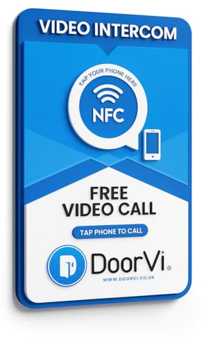 DoorVi NFC Video Doorbell – Smart Wireless Doorbell with FREE Video Calls, No Subscription Video Intercom, Wireless Safe Doorbells with Easy Setup – Acrylic 7x11cm