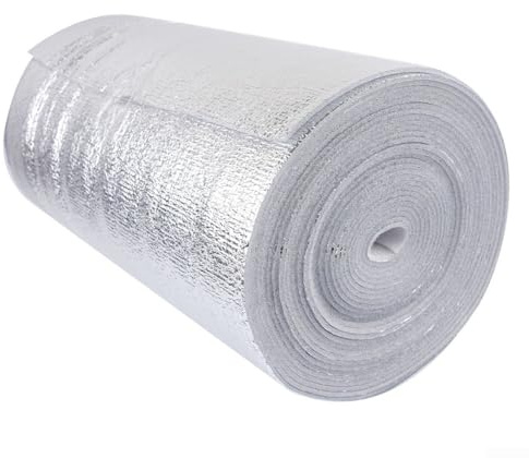 Eawfgtuw Pellicola isolante termica da parete, materiale riflettente in alluminio, spessore 3 mm, cotone perlato per termosifoni, 10 m x 0,5 m, dimensioni energia domestica (30 cm, 10 m)