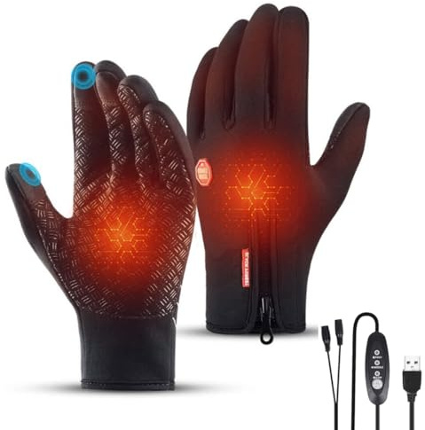 Cablelera Gants Chauffants USB, Gants Chauffants électriques pour Homme et Femme, Gants Chauffants pour écran Tactile, Gants Chauffants Rechargeables pour Escalade, randonnée, Cyclisme, Camping