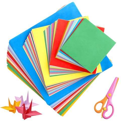 400 Blatt Origami Papier, 10x10&13x13&15x15&20x20cm, Buntes Papier Doppelseitig Quadratisch Tonpapier für Haus,Schule,Kunstprojekte und Partys Handgemachte DIY Origami
