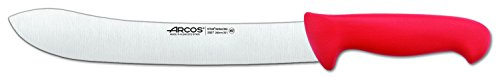 Arcos Coltello da Macellaio e Coltello per Carne con Lama in Acciaio Inossidabile 25 cm – Manico in Polipropilene, Sistema di Identificazione Colore Bactiproof Silver – Rosso, Serie 2900