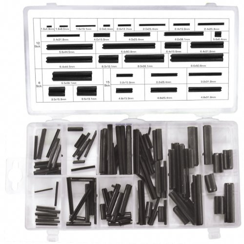 Alkan Hohl-Federstifte Sortiment 1,6-9,5 mm 120-tlg | Hohl-Federstifte/Spannstifte Ø 1,6-9,5 mm, 120-tlg Sortiment für Werkstatt, Maschinen & Montage