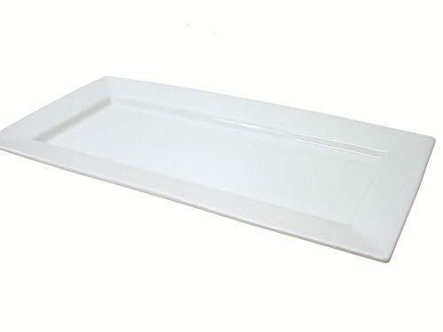 BANDEJA FUENTE SERVIR PLATO PRESENTACION TAPAS TAPEO PINCHOS ALA GRANDE PORCELANA BLANCO 41,2 x 20,5 x 3 cm
