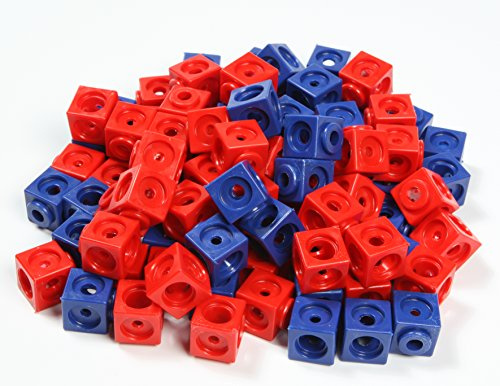 Dick-System 170100 1000 Steckwürfel rot/blau in der Box, Kantenlänge 1,7 cm