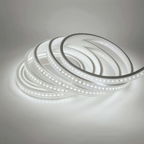 ONSSI® Tiras LED 220V SMD2835 120 Led/m (Luz Fría,3M) IP65 Impermeable Tira Led Sin Alambre con Enchufe