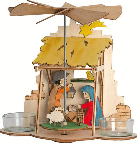 Drechslerei Kuhnert GmbH Bastelset Wand-/Tischpyramide mit Krippe
