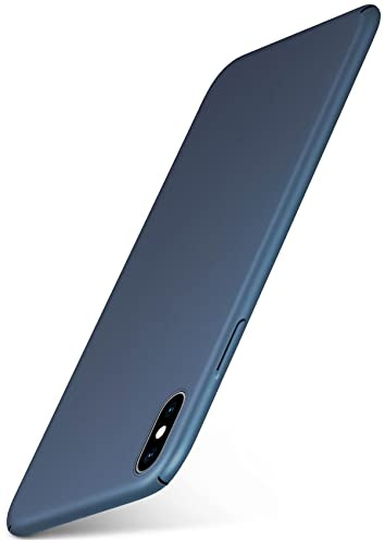 moex für iPhone XS Max Hülle Ultra Dünn, Schutzhülle mit erhöhtem Kameraschutz, Slim Cover Hardcase Backcover, Dünnste Handyhülle Minimalistisch Alpha Case, Metallic Blau