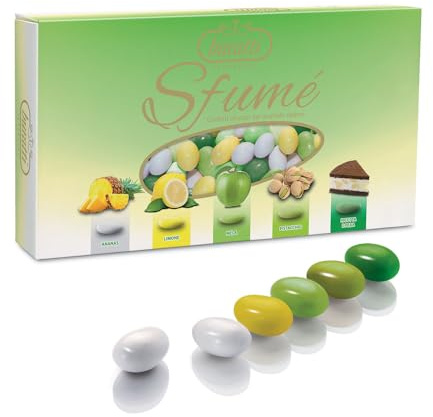 Confetti Buratti  Sfumè  Verde 2 kg + 100 Bigl Bomboniera gusti assortiti
