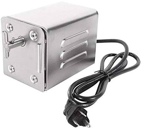 hzexun BBQ Tournebroche Moteur 15W 220V Rôtissoire Moteur Électrique en Acier Inoxydable pour Grill Barbecue, Certification CE