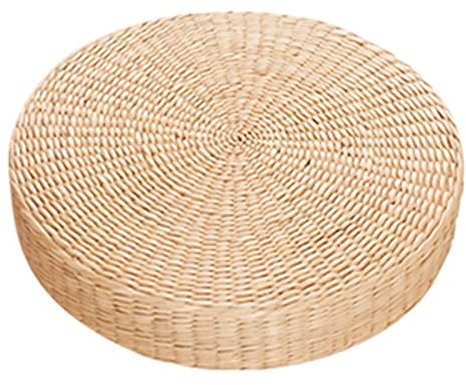 HshDUti Thicken Straw Cushion, Solid Round Seat Cushions Chair Pad Pillow Seat Soft Tatami Floor Cushion for Yoga Meditation Living Room Balcony Office Outdoor 40cm