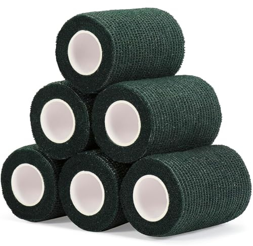 Sagafly Banda Venda Cinta 7.5cm Bendaje Adhesiva Deportiva Verde Oscuro | Venda Cohesiva Envoltura Tape Vet Vendaje Autoadhesivo Elástico Vendajes Cohesivos para Protección Deportiva Tape