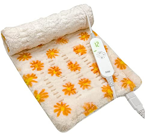 ZXU Heating Pad for Back Pain Relief and Cramps Relief- Ultra Soft Sherpa Heating Pad, XL King Size 12 x 24, 12 Heat Levels & 1-24H Auto Off，Stay on Function Hot Heated Pad, Machine Washable