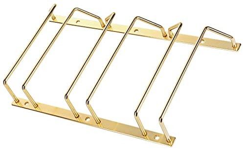 Dianoo 18cm Gold Wine Glass Rack, 2-3 Rows, Sturdy Iron, Elegant Gold, Easy Installation