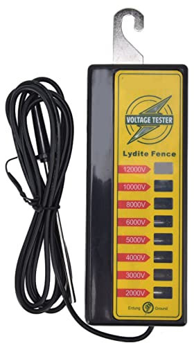 Electric Fence Voltage Tester, Portable Digital Electrical Fence Voltage Tester with 8 Indicate Lights, 12KV Fence Fault Finder Voltage Meter for Farm