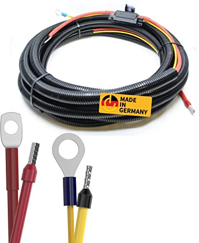 CAMPERPOWER | 6m Anschlusskabel für Laderegler | bis 30A Stromstärke | Verbindung Laderegler zu Batterie l M8 Batterieanschlussöse | 10mm² | inkl. 40A Sicherung | MADE IN GERMANY