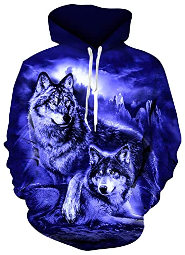 Loveternal Unisex 3D Sternenhimmel Vistoso Camisas Jersey de Cuello Redondo Peso Ligero Fresco Impreso Sudaderas con Capucha para Mujer para Hombre L