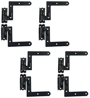QCAA Blind Shutter Hinge for Wood Frame & Brick, Steel, 2-1/8 Offset, Powder Coated Matte Black, 8 Pack (4 Pair), Made in Taiwan
