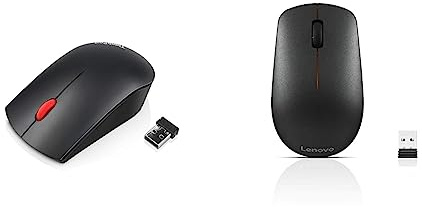 Lenovo ThinkPad Essential Wireless Mouse - Black 4X30M56887 & 400 kabellose Maus - beidhändiges Design, Nano-USB-Anschluss, kompatibel mit Windows-Laptops und PCs, Schwarz
