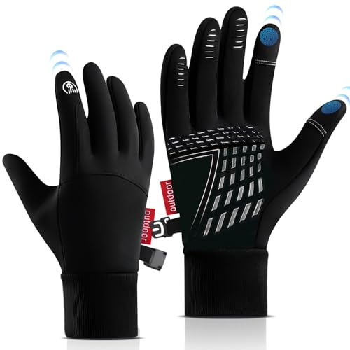 Angozo Winter Gloves Men,Thermal Gloves for Men,Windproof Water-Resistant Thermal Non-slip,Womens Glove,Touch Screen,Running Glove for Men Women Sport Walking Riding Driving Cycling