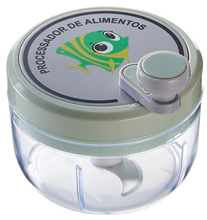 Tritatutto Per Aglio a Manovella, Tritatutto Per Aglio Manuale con Contenitore Trasparente Tritatutto Per Cipolle da Cucina Multifunzione Portatile Per Peperoncino(verde)