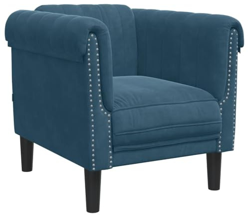 vidaXL Sessel Blau Samt