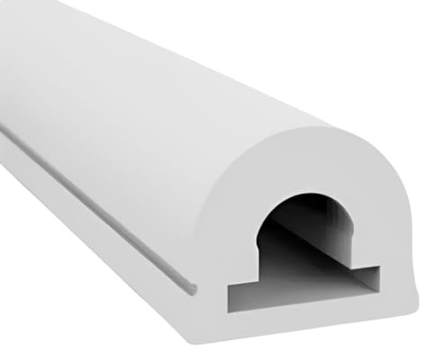Jandei - Perfil Flexible de Silicona 5 Metros para Tira LED con PCB hasta 10mm Ancho. Emisión de Luz 270º, Formato Semicircular 15mm x 13mm. Apto para Exteriores, Color Blanco (Perfil 5M)