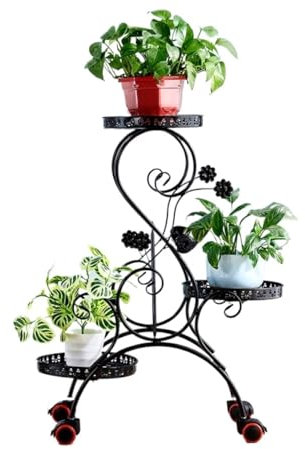 Blumenständer Blumenregal Blumenbank Pflanzenständer Für Den Innenbereich, Hohes Pflanzenregal, Blumentopfhalter Aus Metall Mit Rädern Für Das Wohnzimmer Pflanzenständer Blumentreppe Pflanzenregal ( C
