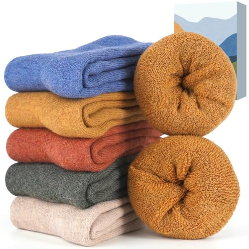 URECOVER Kuschelsocken Geschenke zu Weihnachten: Wollsocken, Thermosocken, Wintersocken – Weihnachtsgeschenke für Mama, Oma, Adventskalender – Warme Socken Größe 39-42